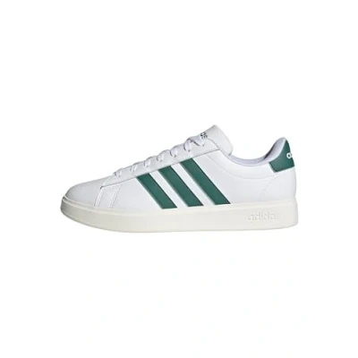 Image of adidas Men&#039;s Grand Court 2.0 Shoes, FTWR White/Collegiate Green/core White, 12.5 UK