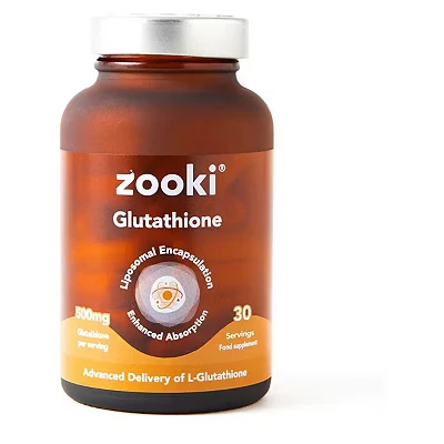 Image of Zooki 500mg Liposomal Glutathione Capsules 4X Higher Absorption Ultimate Skin, Liver, Detox, Energy Support Natural Ingredients, Vegan (30 Servings)