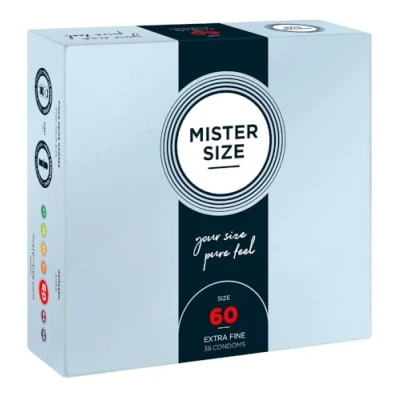 Image of MISTER Size 60mm Ultra Sensitive Condoms for Men Extra Thin, fine, lube/Made from 100% Natural Rubber Latex in Your L XL/Real Feel Pack of 36