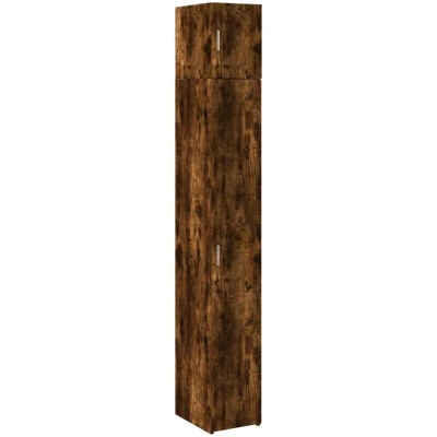 Image of Slim Storage Cabinet Smoked Oak 30x42.5x225 cm Engineered Wood Vidaxl