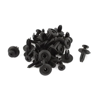 Image of sourcingmap 20 Pcs Plastic Rivet Fastener Bumper Clips Retainer Push Clip 6mm