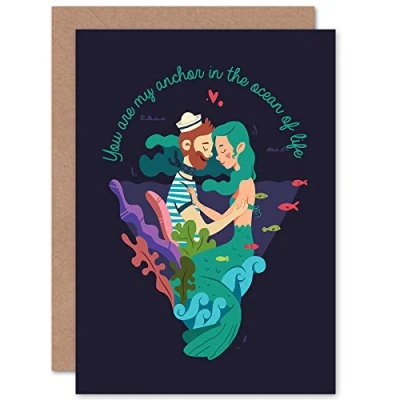 Image of Wee Blue Coo You Are My Anchor Love Sailor Greetings Card