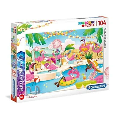 Image of Clementoni 20151 Brilliant Puzzle Flamingos 104 Pieces