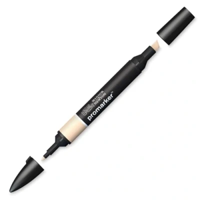 Image of Winsor &amp; Newton 0203623 ProMarker Professional Layout Marker 2 Tips, Fine Wide for Drawings, Design Layouts Silky Lemon