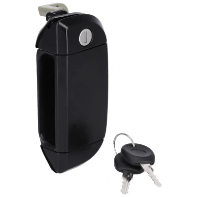 Image of 701837206 Door Handle FEBI BILSTEIN 175766 Right, outer with lock barrel, two keys black VOLKSWAGEN: TRANSPORTER 4, 4 Bus