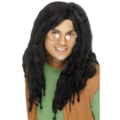 Image of Smiffys Dreadlock Wig, Black , Hawaiian Luau Fancy Dress, Adult Dress Up Wigs