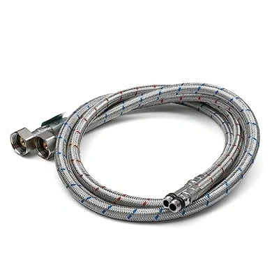 Image of Xcel Home 2 x M10 x1/2 Flexible Tap Connectors (1000mm) 10 Lengths Pair of BSP Kitchen/Basin Monobloc Mixer Flexi Pipe Tails Braided Stainless Steel