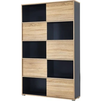 Image of Germania AZ4037 161 Sliding Door Shelf, Anthracite/Sonoma Oak