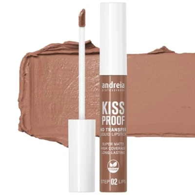 Image of Andreia Professional No Transfer Liquid Lipstick Matte Longlasting Kiss Proof Smudge free Vitamin E Enriched Formula, 100% Vegan Colour 11 Praline 8ml