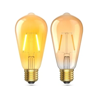 Image of TobeBright Vintage E27 LED Edison Screw Bulb 20W Equivalent,2W ST58 Lagre Light Warm White 2700K,Retro Low Watt Bulbs for Decorative,20W Equivalent,Non Dimmable,2 Pack