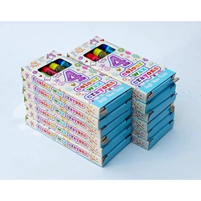 Image of Karrma Ltd 50 Set of 4 Colouring Wax Crayons. Each one with Crayons in Assorted Colors. Gift for Children&#039;s Party Bags, Wedding