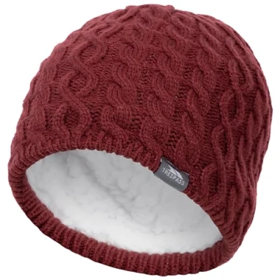 Image of Trespass Womens Beanie Knitted Hat Fleece Lined Winter Ski Kendra