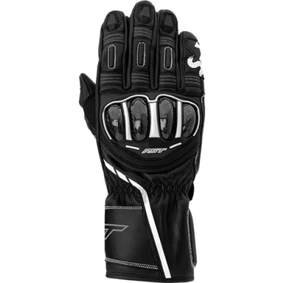 Image of RST S1 CE Mens Leather Motorcycle Gloves (M, Black, White)