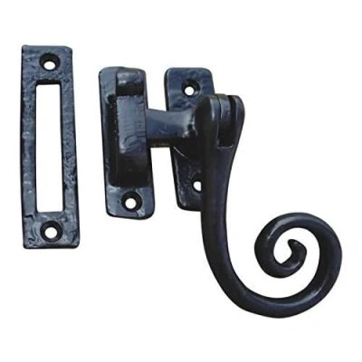 Image of Black Antique Iron Monkey Tail Casement Fastener from EUROART