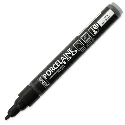 Image of Pebeo 1 Piece Porcelaine 150 China Paint Bullet Tip Marker, Earth Brown,Earth Brown