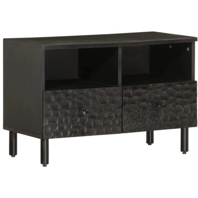 Image of vidaXL TV Cabinet Black 70x33x46 cm Solid Wood Mango