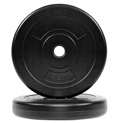 Image of Fitvids Vinyl Standard 1 Inch Plate Weight for Strength Training and Weightlifting, 10 Pound, Pair