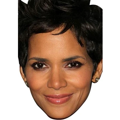 Image of FoxyPrinting Halle Berry Bond Celebrity Cardboard Party Face Mask Fancy Dress