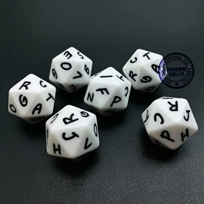 Image of Bescon Alphabet Dice 20 Faces A T Uppercase,20 Sides Letter Dice,3pcs Set