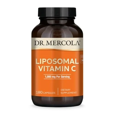 Image of Mercola Liposomal Vitamin C Dietary Supplement, 1,000mg per Serving, 90 Servings (180 Capsules), Immune Support, Non GMO, Soy Free, Gluten Free