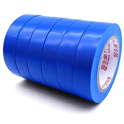 Image of ALBOYI Electrical Tape, 15mm x 15m Adhesive Insulation tape 6 Rolls, PVC Gaffer for Insulating, Repairing, Protecting Wires, Blue