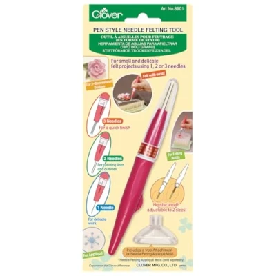 Image of Clover 8901 Pen Style Needle Felting Tool, 1, Red