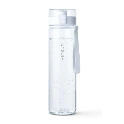 Image of VINSUN Water Bottle 1L Transparent, BPA free, Leak proof, Carbonic acid suitable, Tritan, One Hand Operation Drinking for Sports, Gym, Travel, University, Cycling