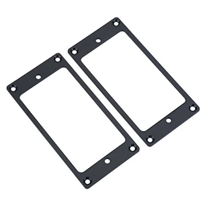 Image of Metal Flat Hunmbucker Electric Guitar Pickup Frame Mounting Ring 2 Pcs (Black)