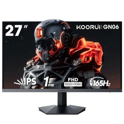 Image of KOORUI 27&quot; FHD Gaming Monitor 165Hz, 1ms, IPS, DCI P3 90%, Adaptive Sync, (1920 x 1080, HDMI, DisplayPort) Black