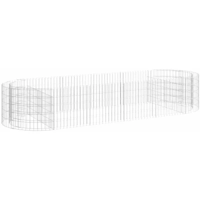 Image of vidaXL Gabion Raised Bed Galvanised Iron 300x100x50 cm