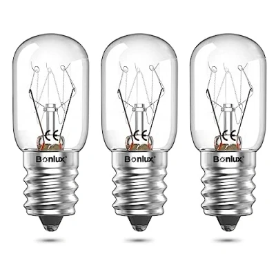 Image of Bonlux 25W Pygmy Bulb Small Edison Screw in SES E14 Oven Lamp 300C, Salt Dimmable, Scentsy LED Replacement Light for Wax Melt Burners Electric, Fridge Bulb, Microwave 220V 240V