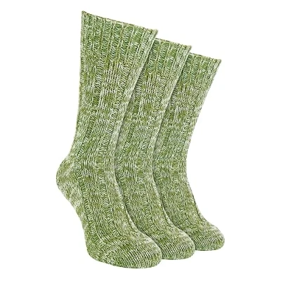 Image of 3 Pack Mens 100% Wool Socks Sock Snob Cushion Ribbed Boot with Reinforced Heel and Toe (6 11, Green)