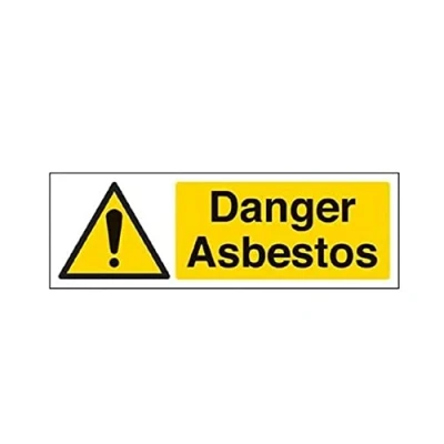 Image of V Safety Danger Asbestos Warning Sign 300mm x 100mm 1mm Rigid Plastic