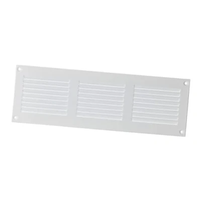 Image of EUROPLAST 300x100mm / 12x4&quot; inch White Metal Air Vent Grille Cover with Insect Mesh Ventilation