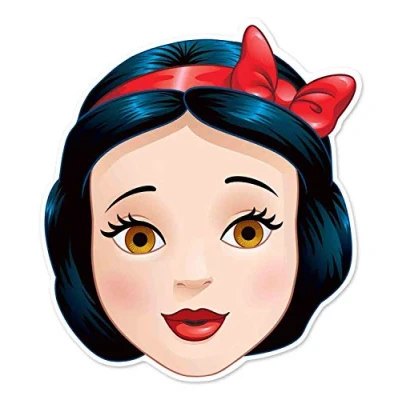 Image of STAR CUTOUTS SM335 Snow White Fun Face Mask for Children Birthdays, Fans &amp; Disney Princess Parties Talking Point, Multicolour,?25 x 5 25 cm