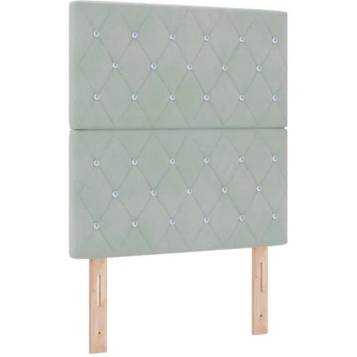 Image of vidaXL Box Spring Bed with Mattress &amp; LED Light Grey 80x200 cm Velvet