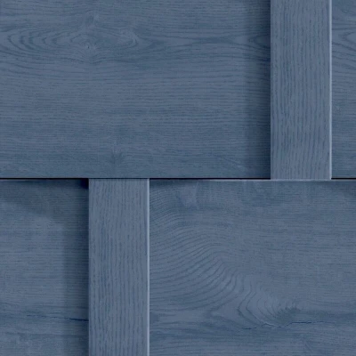 Image of Belgravia Decor Harrow Weave Wood Panel Wallpaper Blue Debona 6737