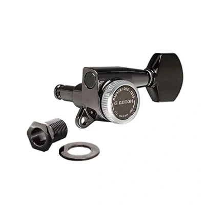 Image of Gotoh SG381 Magnum Lock Traditional Tuners 3 Per Side, mini 07 buttons Black Chrome (Cosmo)