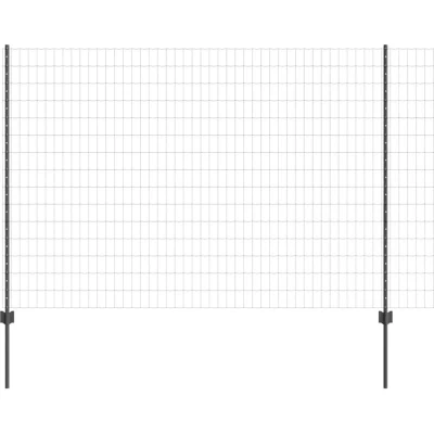 Image of Euro Fence with 10 u Posts Grey 1,6x10 m Steel Vidaxl