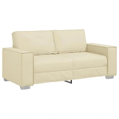 Image of vidaXL loveseat sofa cream artificial leather 2 seater indoor for office/living room 180x78x84 cm