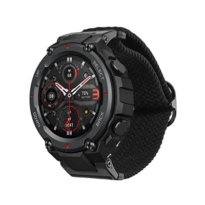 Image of kwmobile Nylon Band Compatible with Huami Amazfit T Rex/T Rex Pro Replacement Strap for Fitness Tracker Black