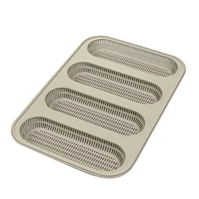 Image of silikomart 199694 3D Mini Baguette Baking Mould, Gray, 20,4 x 30,8 2,8 cm