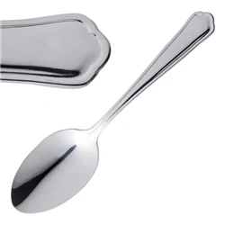 Image of Olympia Dubarry Dessert Spoon 18/0 Stainless Steel. Solid handle. Pack quantity: 12