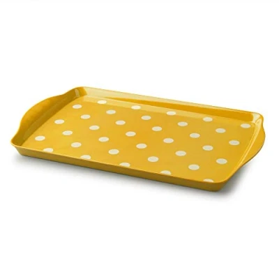 Image of Zeal G203M Melamine Dotty Design Serving Tray (38x24cm), Mustard