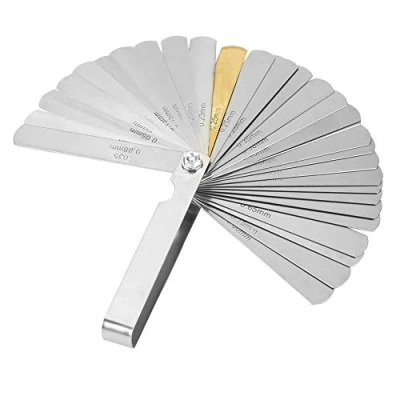 Image of Blade Feeler Gauge, 0.04 0.88mm 32 Dual Marked Blades Gauge Stainless Steel Metric Imperial Measurement Tool
