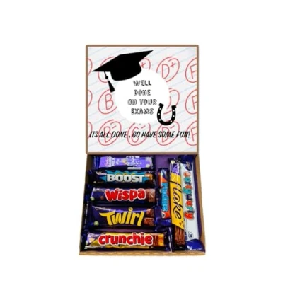 Image of Congratulations On Passing Exams Cadburys Chocolate Gift Cadbury’s Chocolates Sweet Box Great Treat 8 Full Size Bars Hamper