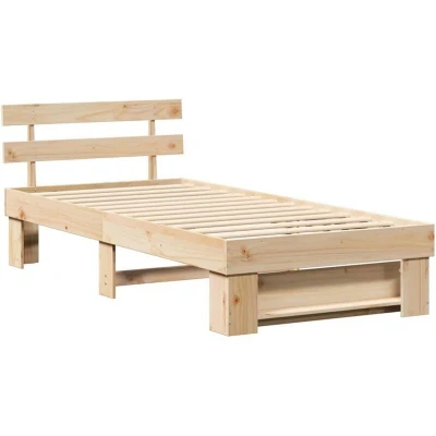 Image of With Headboard Brown 80 x 200 cm Solid pine wood Vidaxl
