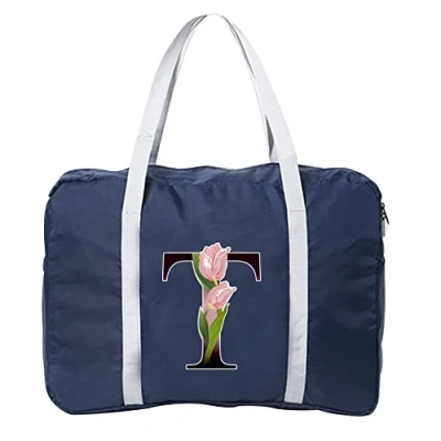 Image of Cabin Bag 45x36x20 for Easyjet Airlines Underseat Travel Holdall Carry on Hand Luggage Weekend Packable Duffel Bag,Sports Fitness (Flower Color T)