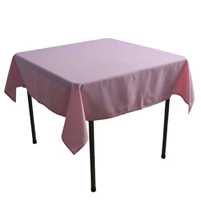 Image of KaitatsuSen Square Polyester Fabric Tablecloth, Pink, 150x150 cm
