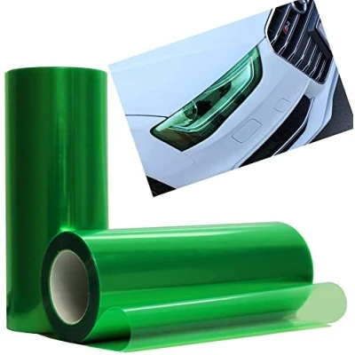 Image of MSA 100cm x 30cm GREEN Car Headlights, Tail Lights, Fog Lights Tint Vinyl Film, Self Adhesive Waterproof